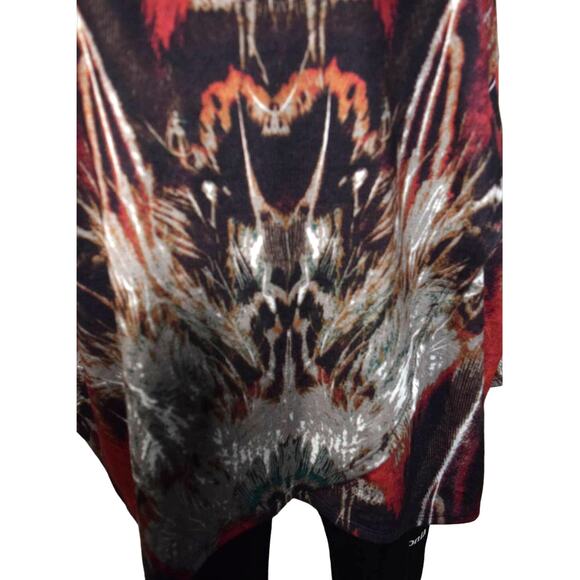 NEW Grace Elements L Wrap Top Cowl Neck Dolman Sleeves Abstract Print Oversized - Picture 10 of 15